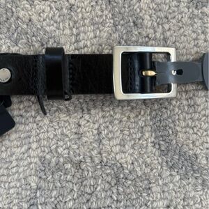NWT Rag & Bone black leather belt silver buckle